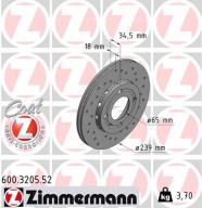 600.3205.52 Brzdový kotouč SPORT BRAKE DISC COAT Z ZIMMERMANN