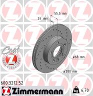 600.3212.52 Brzdový kotouč SPORT BRAKE DISC COAT Z ZIMMERMANN