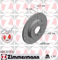 600.3213.52 Brzdový kotouč SPORT BRAKE DISC COAT Z ZIMMERMANN