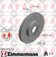 600.3214.52 Brzdový kotouč SPORT BRAKE DISC COAT Z ZIMMERMANN