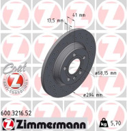 600.3216.52 Brzdový kotouč SPORT BRAKE DISC COAT Z ZIMMERMANN