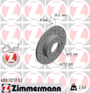 600.3217.52 Brzdový kotouč SPORT BRAKE DISC COAT Z ZIMMERMANN