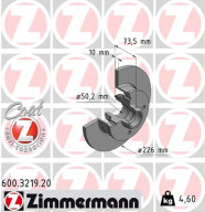 600.3219.20 Brzdový kotouč COAT Z ZIMMERMANN