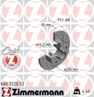 600.3220.52 Brzdový kotouč SPORT BRAKE DISC COAT Z ZIMMERMANN