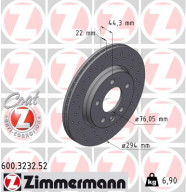 600.3232.52 Brzdový kotouč SPORT BRAKE DISC COAT Z ZIMMERMANN