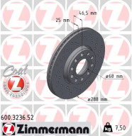 600.3236.52 Brzdový kotouč SPORT BRAKE DISC COAT Z ZIMMERMANN