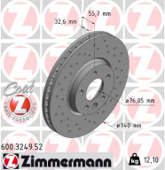 600.3249.52 Brzdový kotouč SPORT BRAKE DISC COAT Z ZIMMERMANN