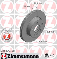 600.3255.20 Brzdový kotouč COAT Z ZIMMERMANN