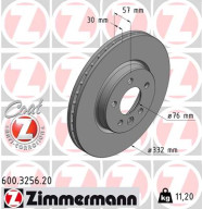 600.3256.20 Brzdový kotouč COAT Z ZIMMERMANN