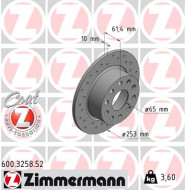 600.3258.52 Brzdový kotouč SPORT BRAKE DISC COAT Z ZIMMERMANN