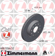 600.3264.52 Brzdový kotouč SPORT BRAKE DISC COAT Z ZIMMERMANN