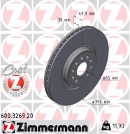 600.3269.20 ZIMMERMANN brzdový kotúč 600.3269.20 ZIMMERMANN