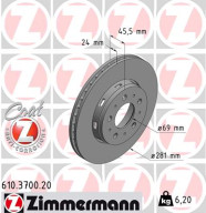 610.3700.20 ZIMMERMANN brzdový kotúč 610.3700.20 ZIMMERMANN