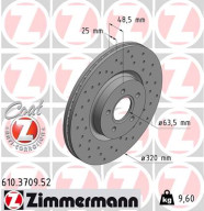 610.3709.52 Brzdový kotouč SPORT BRAKE DISC COAT Z ZIMMERMANN