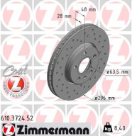 610.3724.52 Brzdový kotouč SPORT BRAKE DISC COAT Z ZIMMERMANN