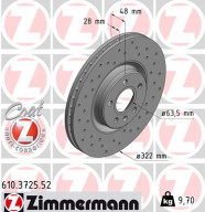 610.3725.52 Brzdový kotouč SPORT BRAKE DISC COAT Z ZIMMERMANN