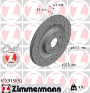 610.3730.52 Brzdový kotouč SPORT BRAKE DISC COAT Z ZIMMERMANN