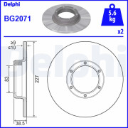 BG2071 Brzdový kotouč DELPHI