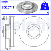 BG2071T Brzdový kotouč DELPHI