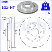 BG2444T Brzdový kotouč DELPHI
