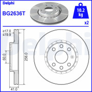 BG2636T Brzdový kotouč DELPHI