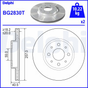 BG2830T Brzdový kotouč DELPHI