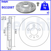 BG3208T Brzdový kotouč DELPHI