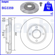 BG3359 Brzdový kotouč DELPHI