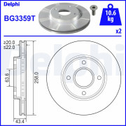 BG3359T Brzdový kotouč DELPHI