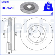 BG3620 Brzdový kotouč DELPHI