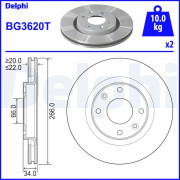 BG3620T DELPHI brzdový kotúč BG3620T DELPHI