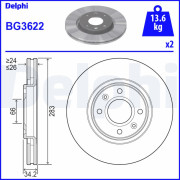 BG3622 Brzdový kotouč DELPHI