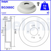 BG3680C Brzdový kotouč DELPHI