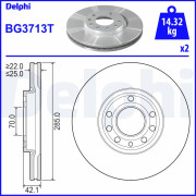 BG3713T Brzdový kotouč DELPHI