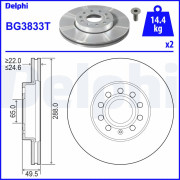 BG3833T Brzdový kotouč DELPHI