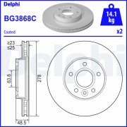 BG3868C Brzdový kotouč DELPHI