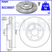 BG3868T Brzdový kotouč DELPHI