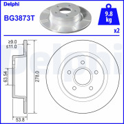 BG3873T Brzdový kotouč DELPHI