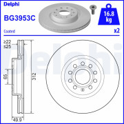 BG3953C Brzdový kotouč DELPHI