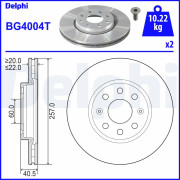 BG4004T Brzdový kotouč DELPHI