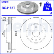 BG4187T Brzdový kotouč DELPHI