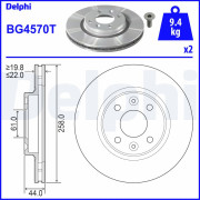 BG4570T Brzdový kotouč DELPHI