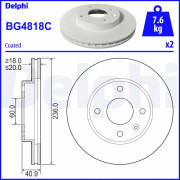 BG4818C Brzdový kotouč DELPHI