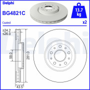 BG4821C Brzdový kotouč DELPHI