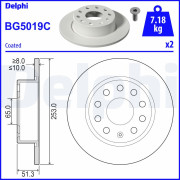 BG5019C Brzdový kotouč DELPHI