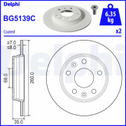 BG5139C Brzdový kotouč DELPHI