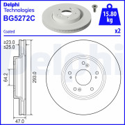BG5272C DELPHI brzdový kotúč BG5272C DELPHI