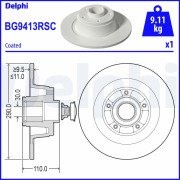 BG9413RSC Brzdový kotouč DELPHI