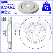 BG9524C Brzdový kotouč DELPHI