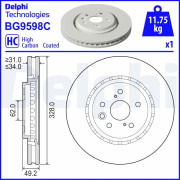 BG9598C Brzdový kotouč DELPHI